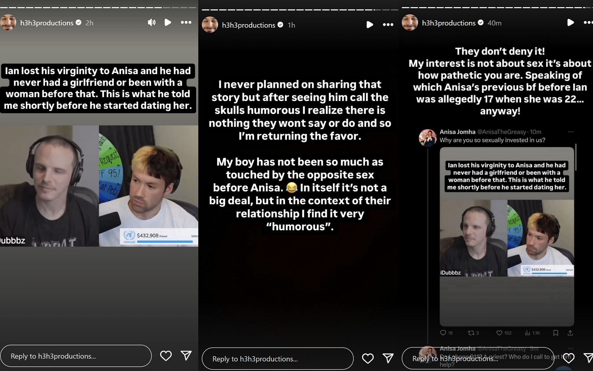 Ethan Klein's Instagram Stories, dated May 23, 2025 (Image via instagram.com/stories/h3h3productions)
